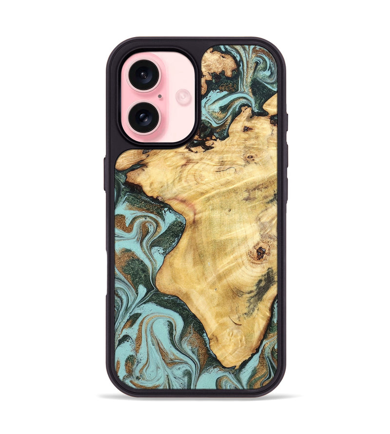 iPhone 16 Wood Phone Case - Toccara (Green, 832001)
