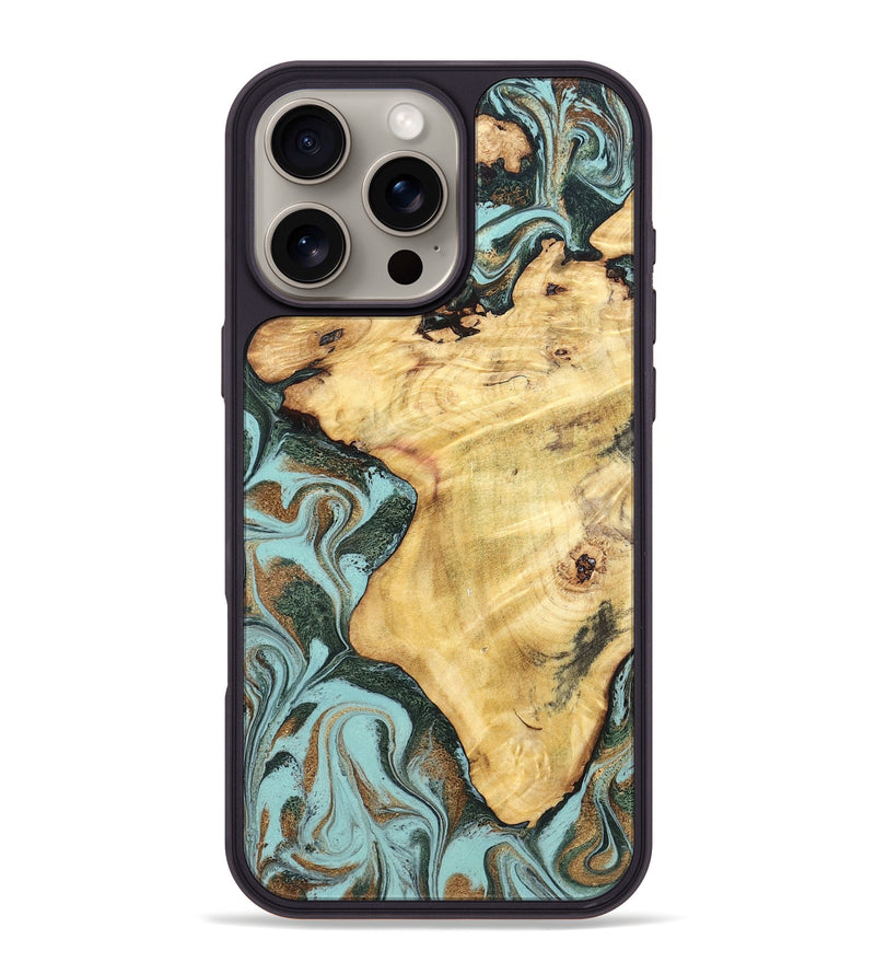 iPhone 16 Pro Max Wood Phone Case - Toccara (Green, 832001)