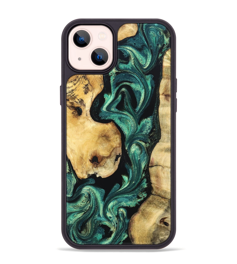 iPhone 14 Plus Wood Phone Case - Johana (Green, 832002)