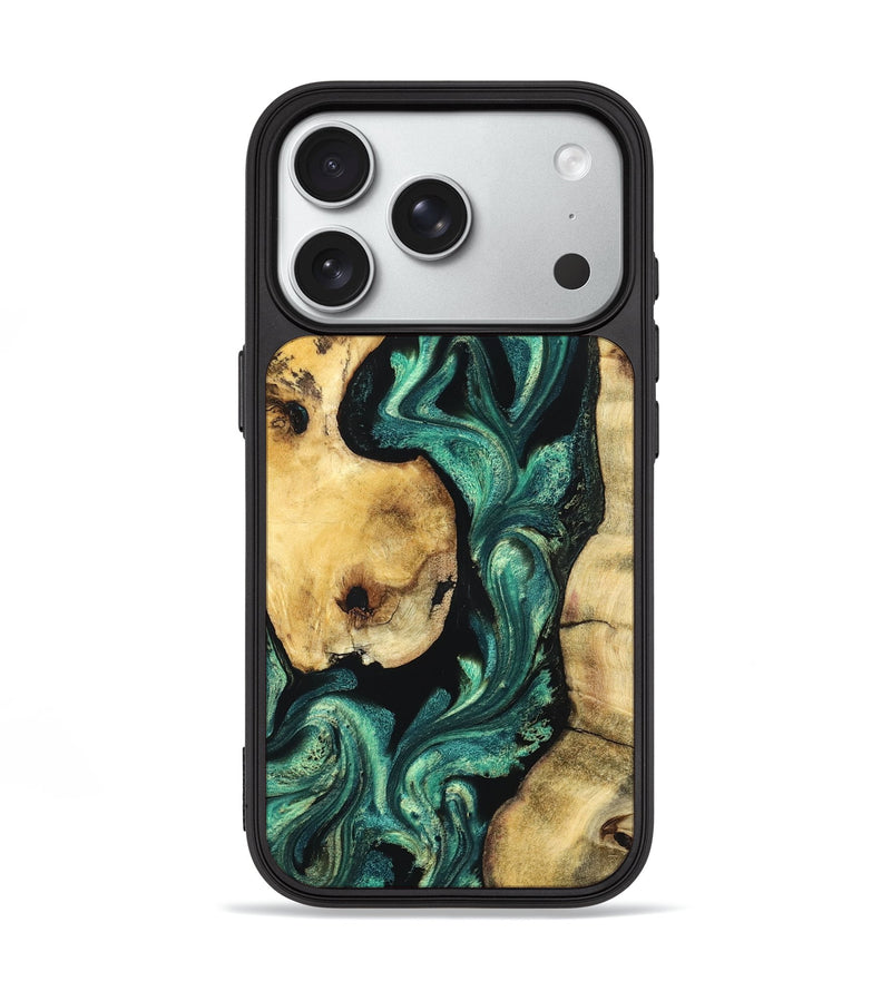 iPhone 18 Pro Wood Phone Case - Johana (Green, 832002)