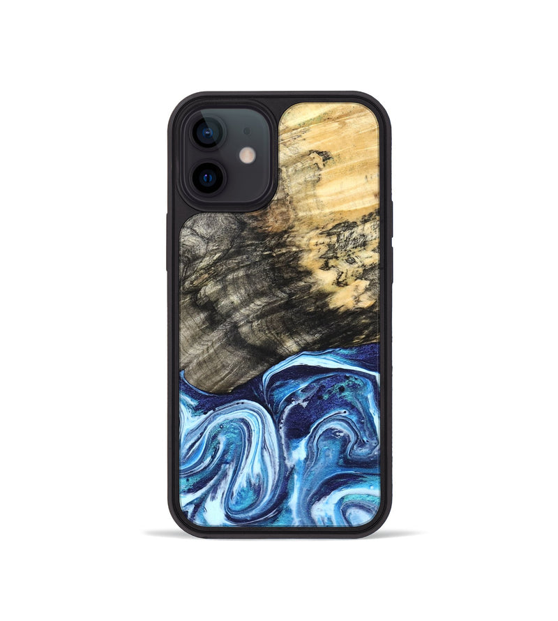 iPhone 12 mini Wood Phone Case - Aleyna (Blue, 832003)