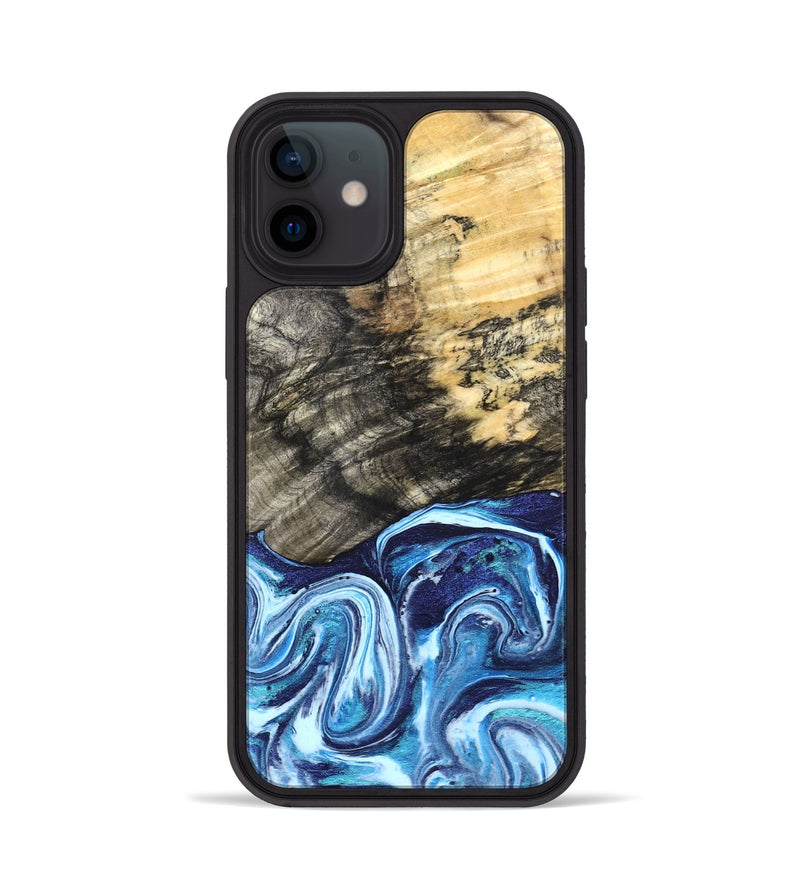 iPhone 12 Wood Phone Case - Aleyna (Blue, 832003)