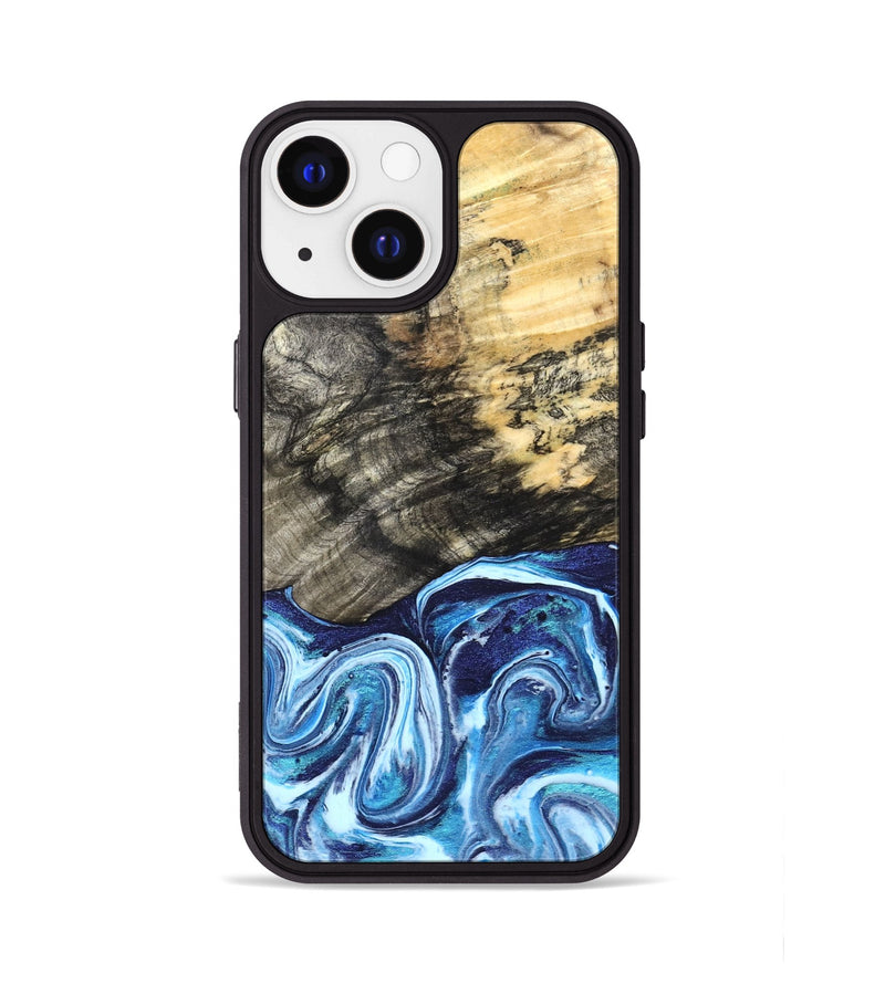 iPhone 13 Wood Phone Case - Aleyna (Blue, 832003)
