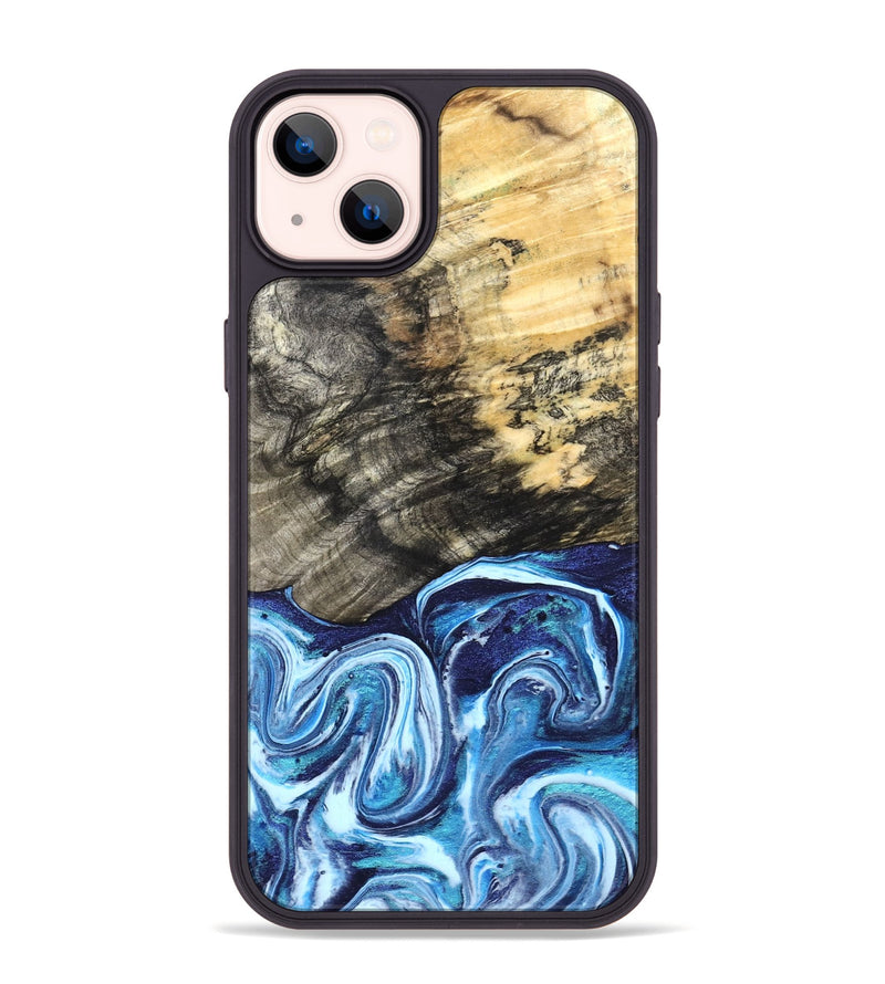 iPhone 14 Plus Wood Phone Case - Aleyna (Blue, 832003)