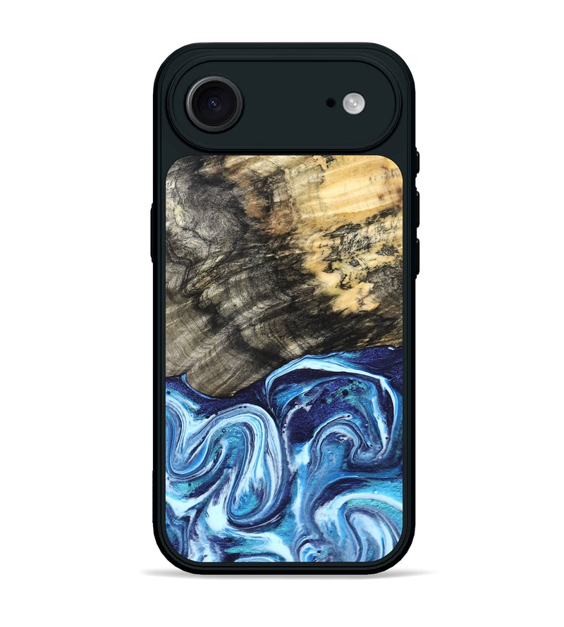 iPhone 17 Air Wood Phone Case - Aleyna (Blue, 832003)