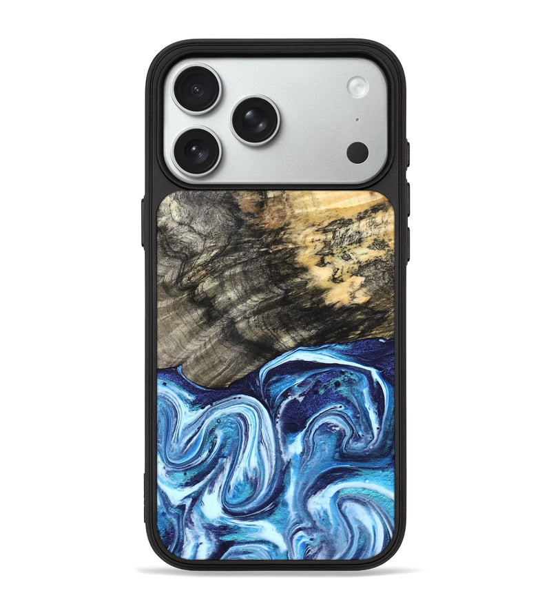 iPhone 18 Pro Max Wood Phone Case - Aleyna (Blue, 832003)