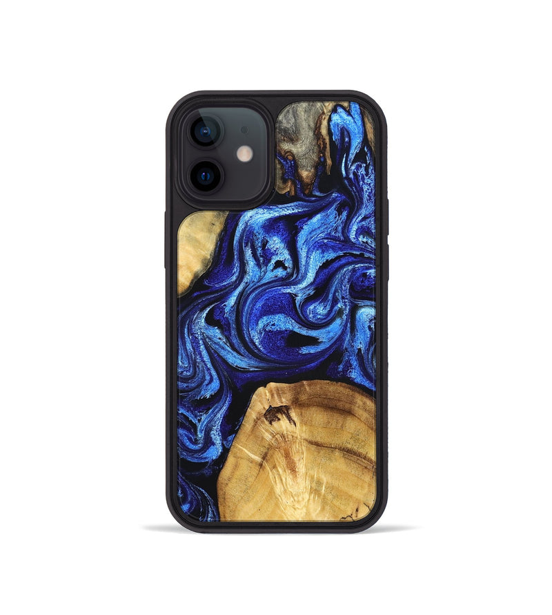 iPhone 12 mini Wood Phone Case - Amaya (Blue, 832004)