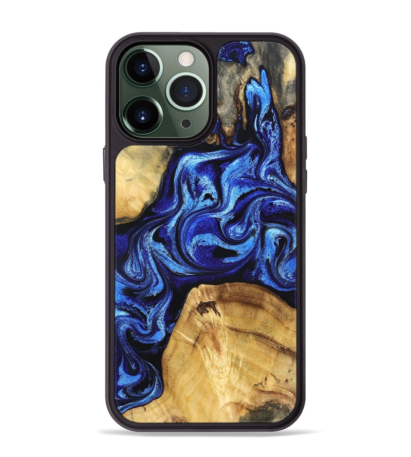 iPhone 13 Pro Max Wood Phone Case - Amaya (Blue, 832004)