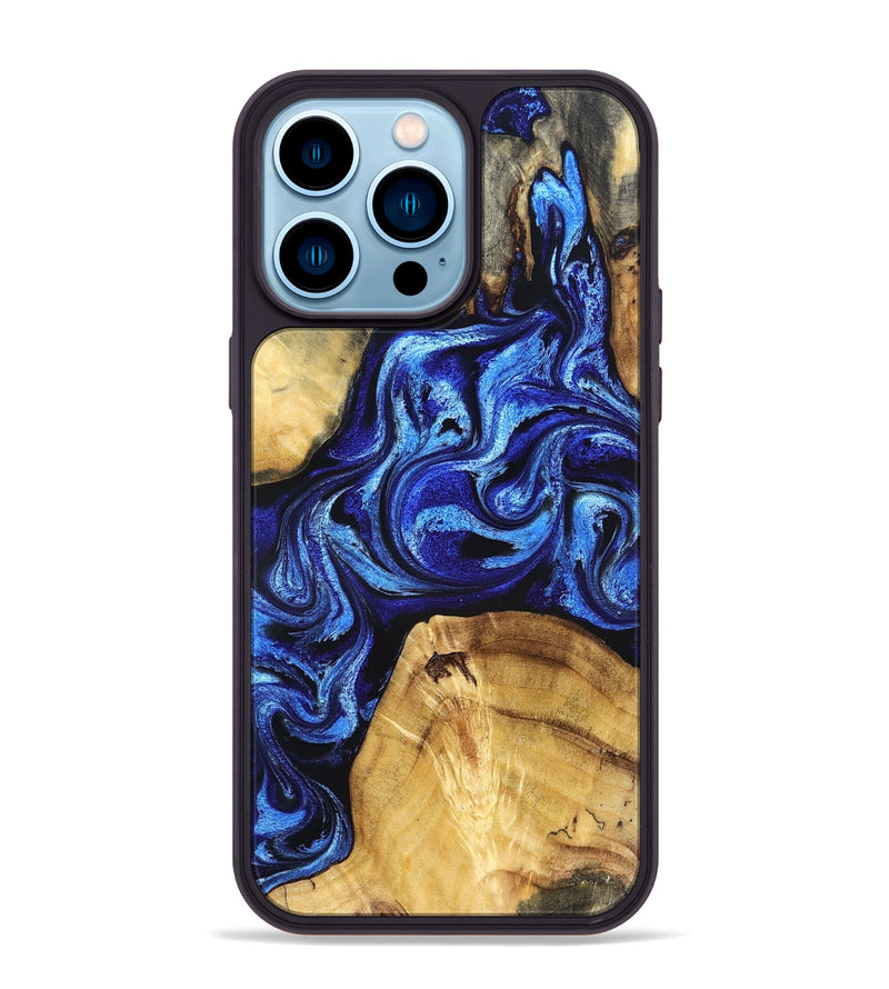 iPhone 14 Pro Max Wood Phone Case - Amaya (Blue, 832004)