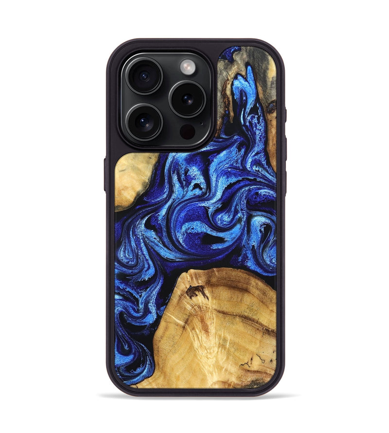 iPhone 15 Pro Wood Phone Case - Amaya (Blue, 832004)