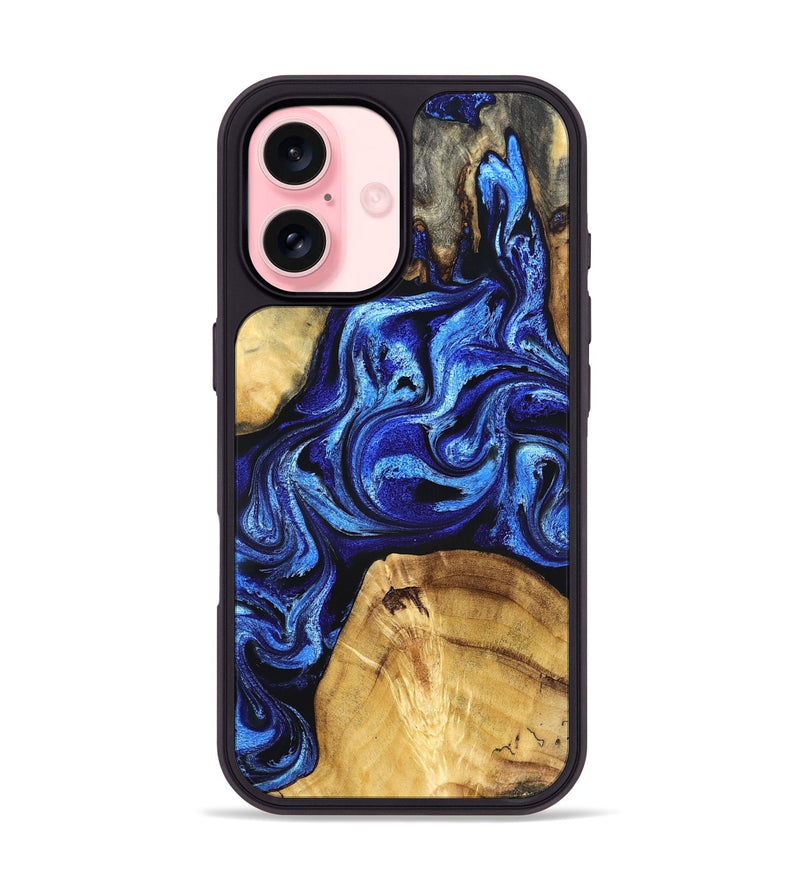 iPhone 16 Wood Phone Case - Amaya (Blue, 832004)