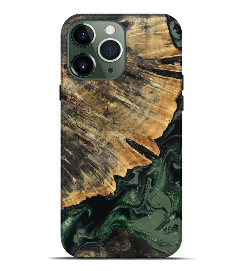 iPhone 13 Pro Max Wood Live Edge Phone Case - Nona (Green, 832032)