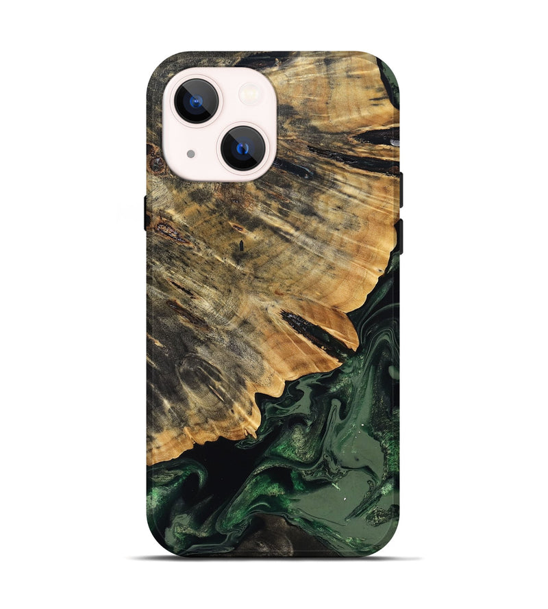 iPhone 14 Wood Live Edge Phone Case - Nona (Green, 832032)