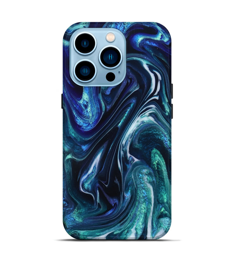 iPhone 14 Pro ResinArt Live Edge Phone Case - Darleen (Blue, 832033)