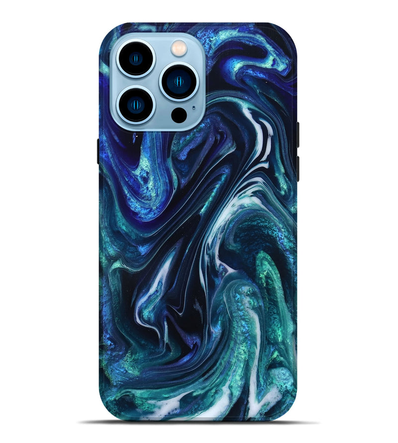 iPhone 14 Pro Max ResinArt Live Edge Phone Case - Darleen (Blue, 832033)