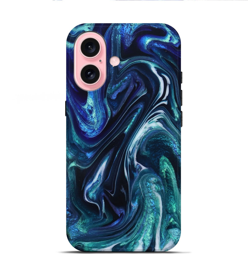 iPhone 16 ResinArt Live Edge Phone Case - Darleen (Blue, 832033)