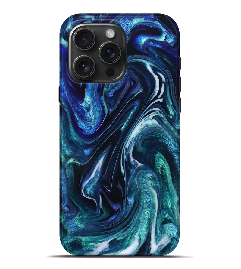 iPhone 16 Pro Max ResinArt Live Edge Phone Case - Darleen (Blue, 832033)