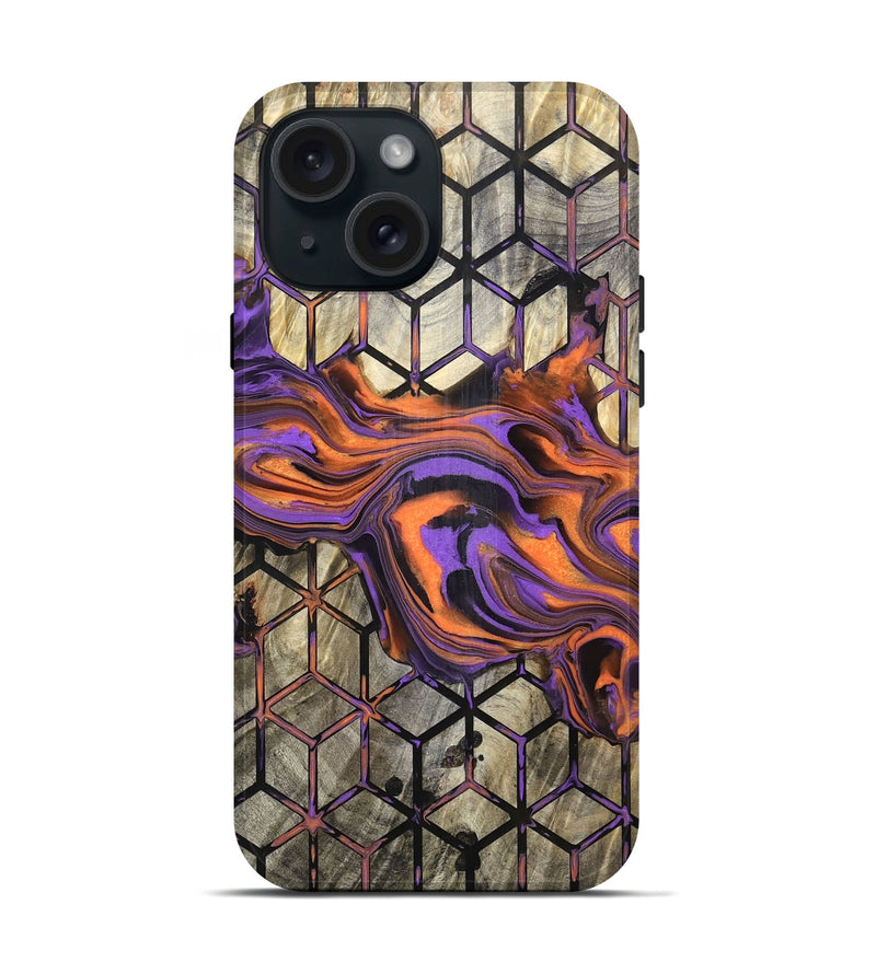 iPhone 15 Wood Live Edge Phone Case - Rayden (Pattern, 832034)
