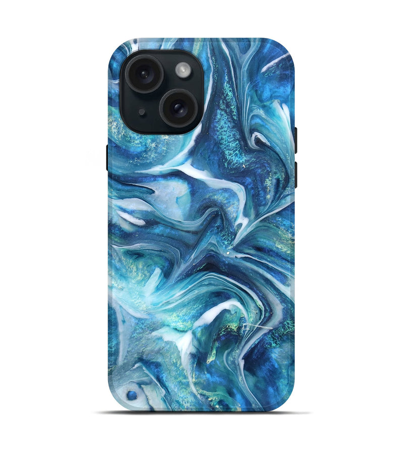 iPhone 15 ResinArt Live Edge Phone Case - Arlo (Blue, 832035)