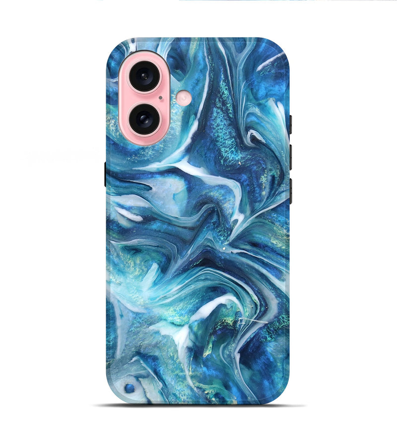 iPhone 16 ResinArt Live Edge Phone Case - Arlo (Blue, 832035)