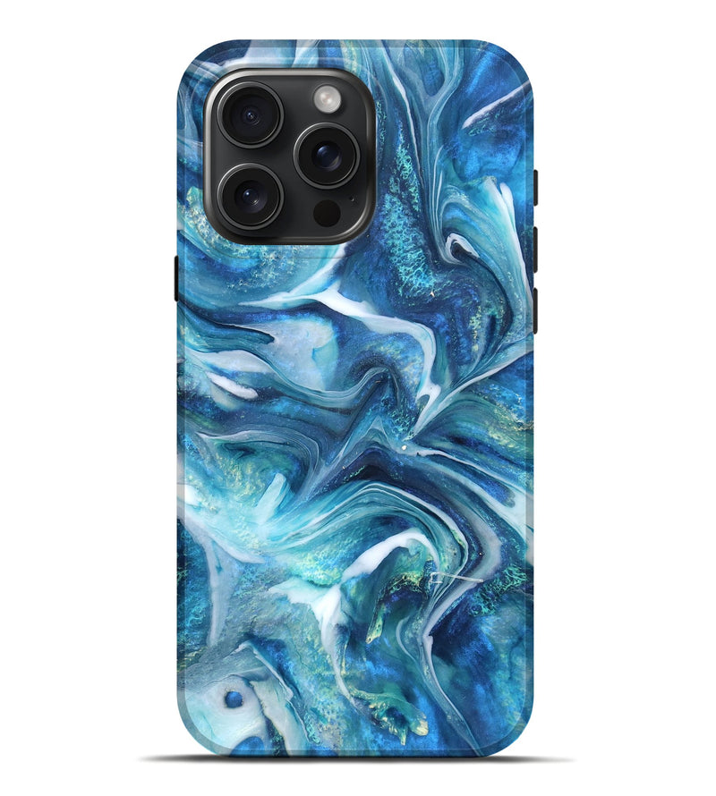 iPhone 16 Pro Max ResinArt Live Edge Phone Case - Arlo (Blue, 832035)