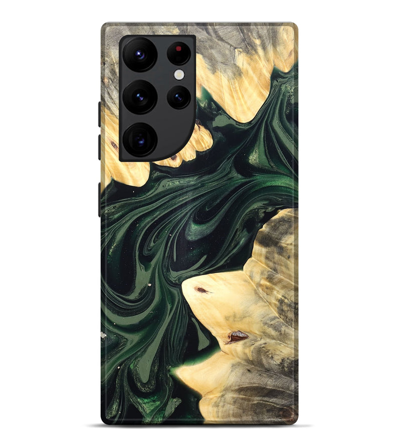 Galaxy S22 Ultra Wood Live Edge Phone Case - Ludie (Green, 832037)