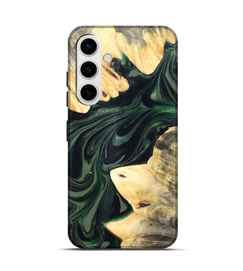 Galaxy S25 Wood Live Edge Phone Case - Ludie (Green, 832037)
