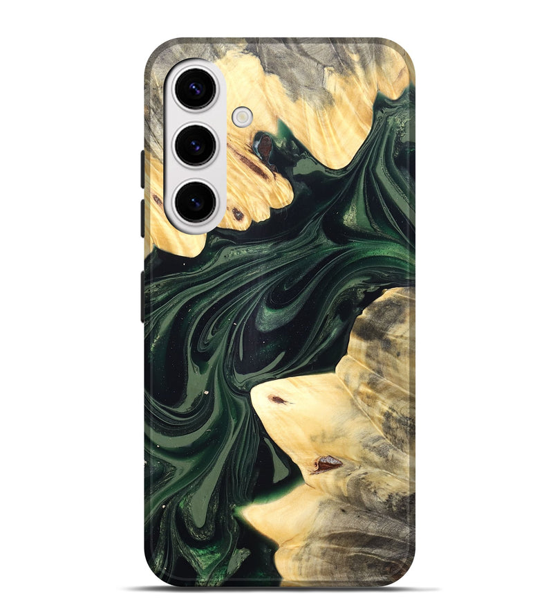 Galaxy S25 Plus Wood Live Edge Phone Case - Ludie (Green, 832037)