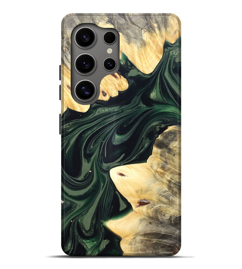 Galaxy S25 Ultra Wood Live Edge Phone Case - Ludie (Green, 832037)