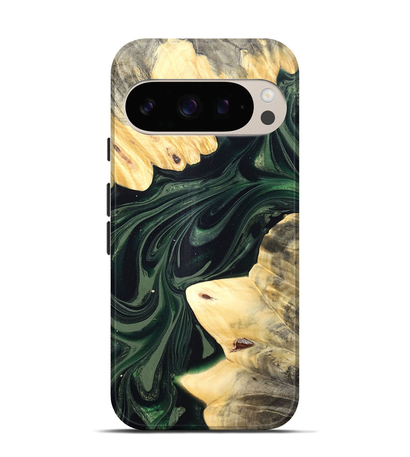 Pixel 10 Wood Live Edge Phone Case - Ludie (Green, 832037)