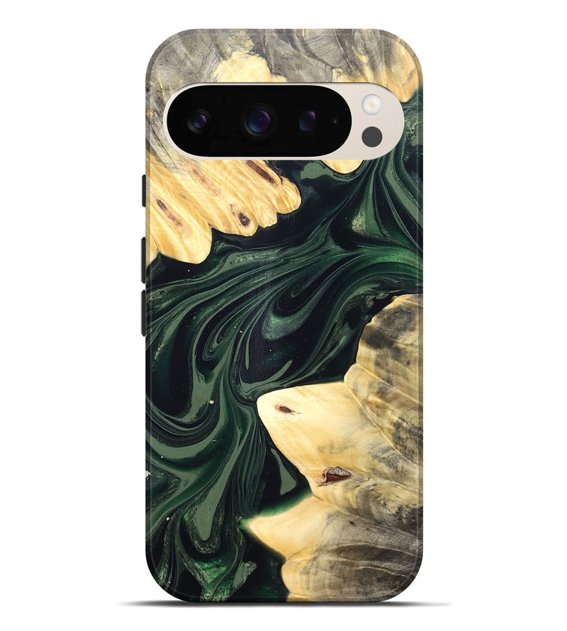 Pixel 10 Pro XL Wood Live Edge Phone Case - Ludie (Green, 832037)