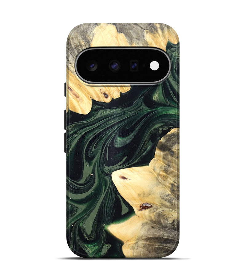 Pixel 11 Pro Wood Live Edge Phone Case - Ludie (Green, 832037)