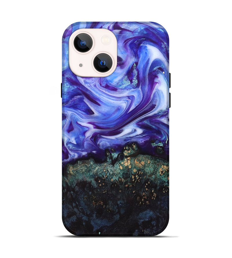 iPhone 14 Wood Live Edge Phone Case - Danita (Purple, 832038)