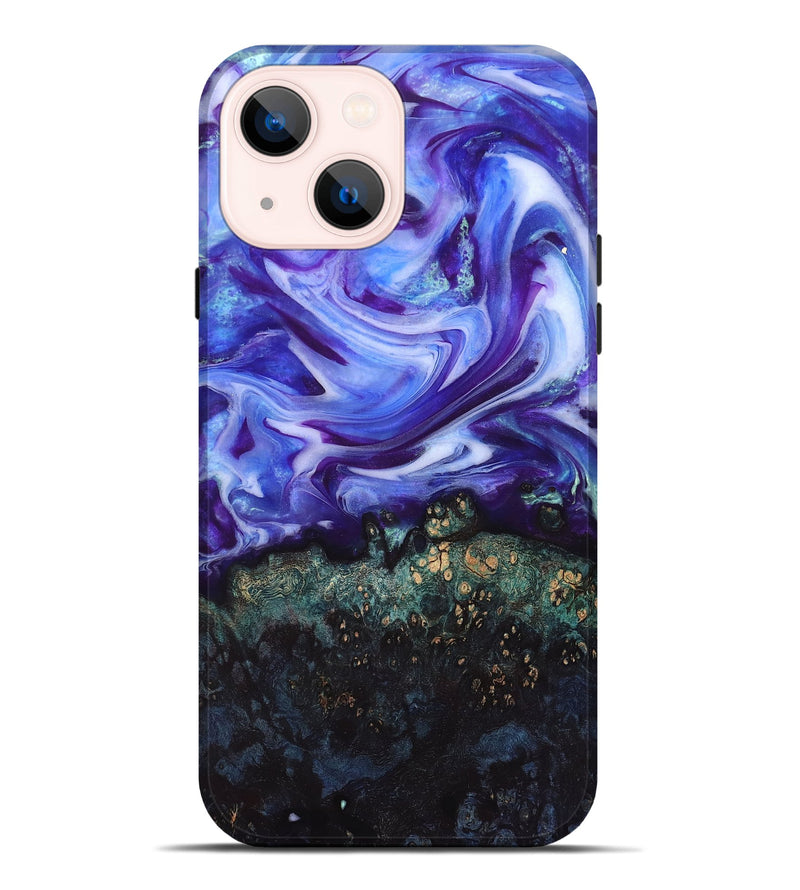 iPhone 14 Plus Wood Live Edge Phone Case - Danita (Purple, 832038)