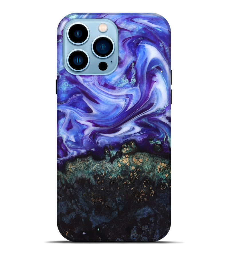 iPhone 14 Pro Max Wood Live Edge Phone Case - Danita (Purple, 832038)