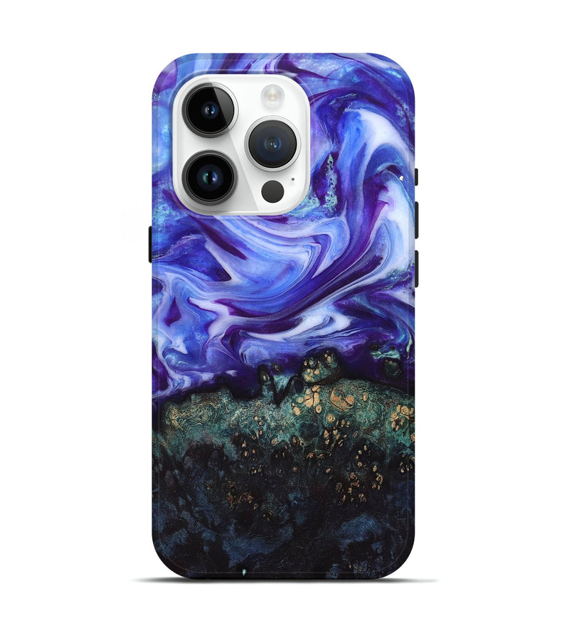 iPhone 15 Pro Wood Live Edge Phone Case - Danita (Purple, 832038)