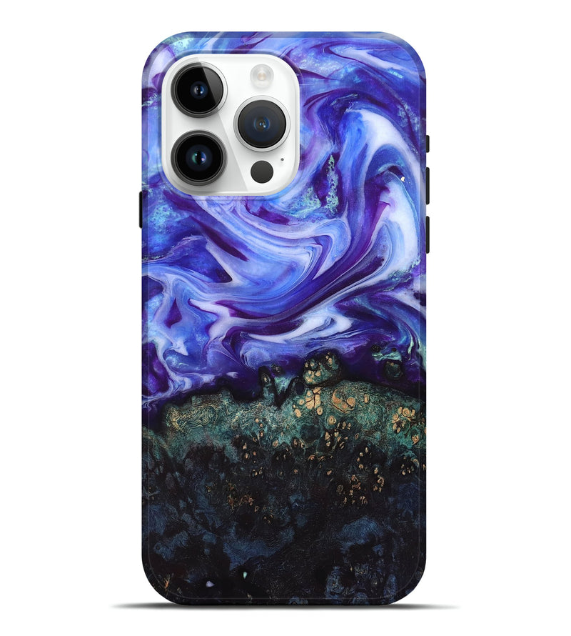 iPhone 15 Pro Max Wood Live Edge Phone Case - Danita (Purple, 832038)