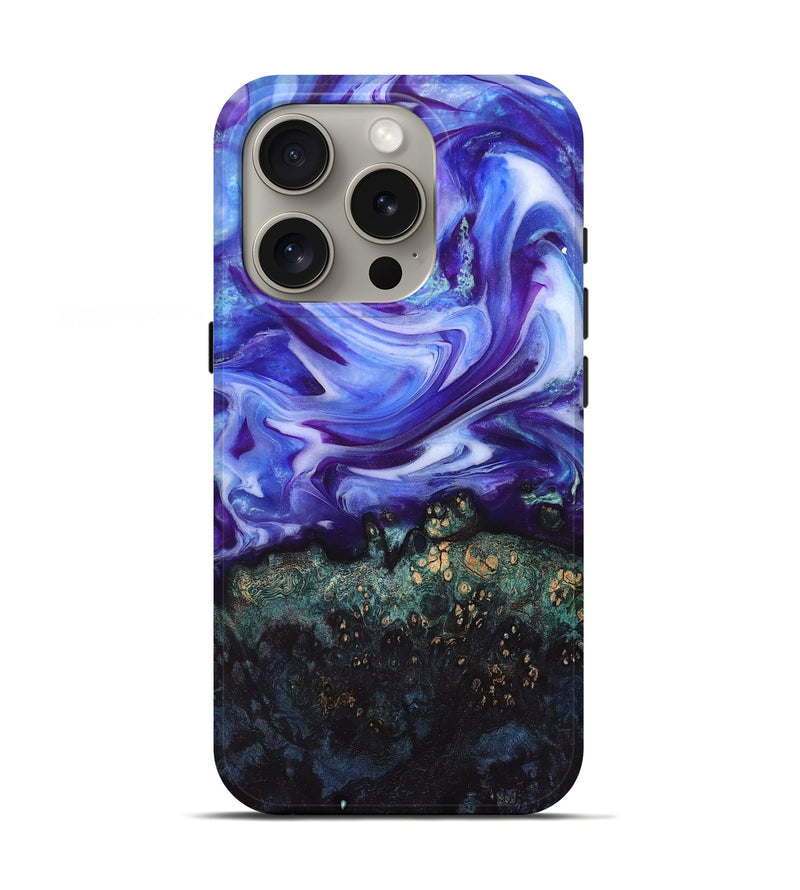iPhone 16 Pro Wood Live Edge Phone Case - Danita (Purple, 832038)