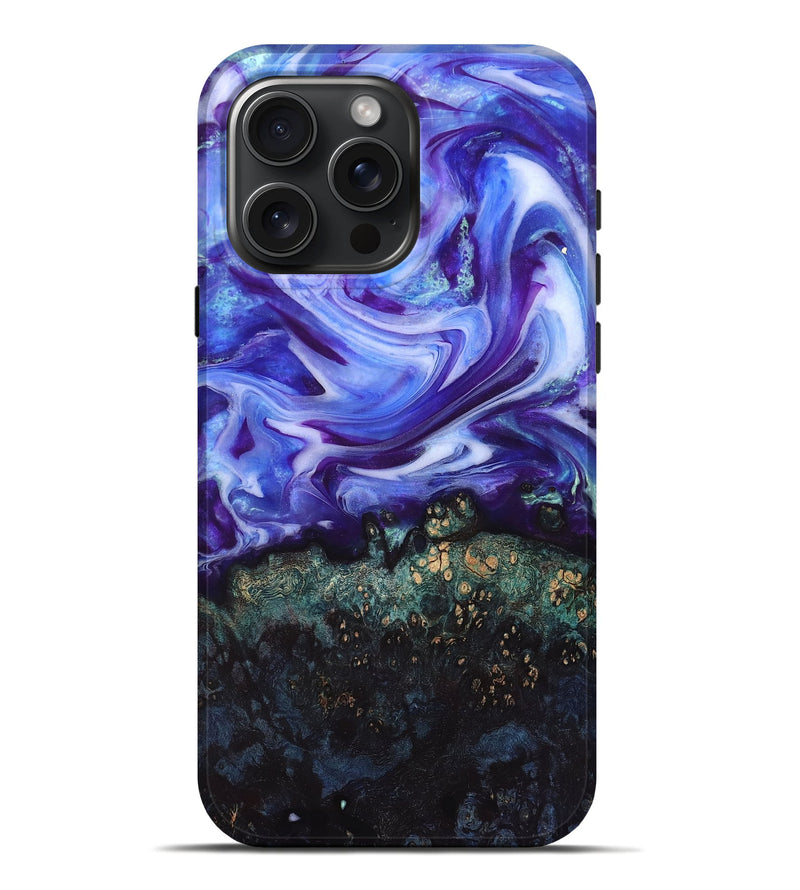 iPhone 16 Pro Max Wood Live Edge Phone Case - Danita (Purple, 832038)