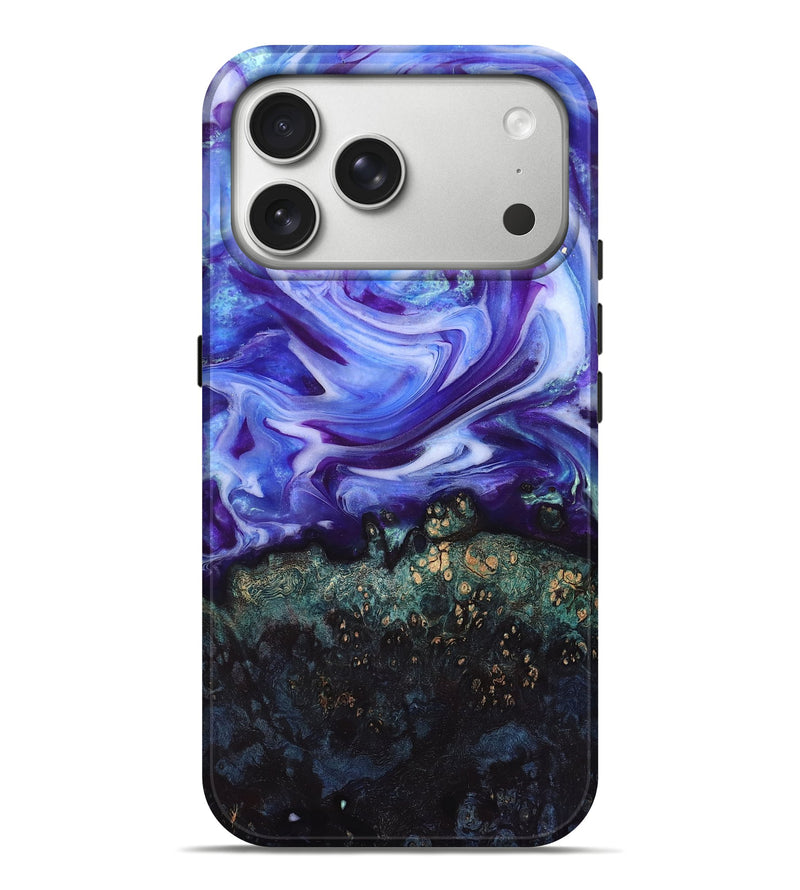 iPhone 17 Pro Max Wood Live Edge Phone Case - Danita (Purple, 832038)