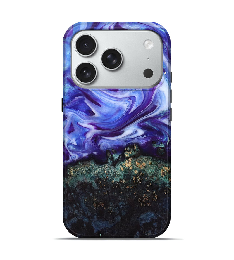 iPhone 18 Pro Wood Live Edge Phone Case - Danita (Purple, 832038)