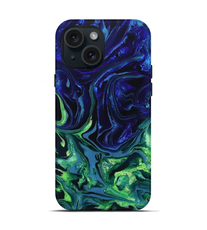 iPhone 15 ResinArt Live Edge Phone Case - Isidore (Blue, 832040)