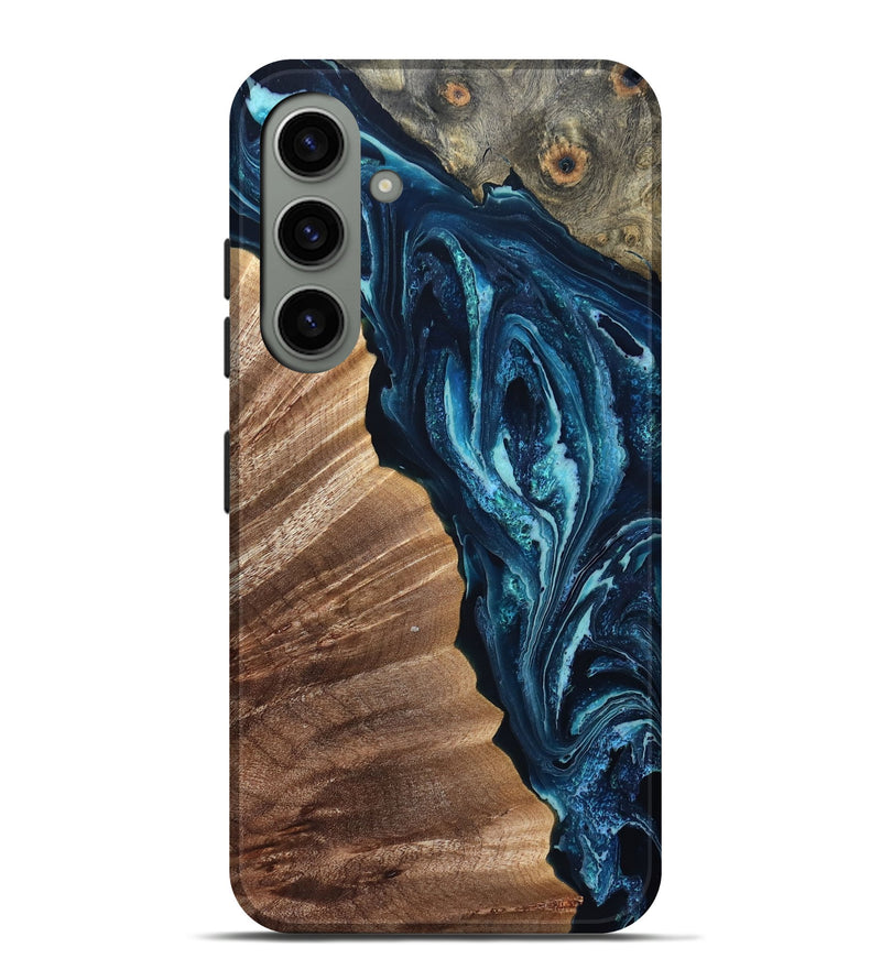 Galaxy S24 Plus Wood Live Edge Phone Case - Aiden (Blue, 832041)