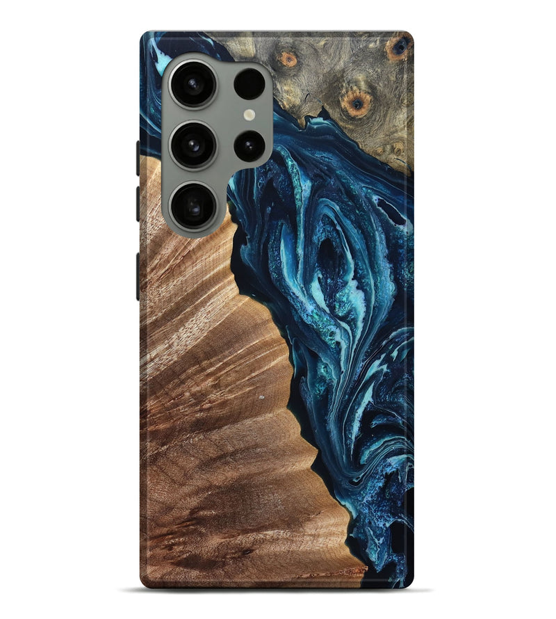 Galaxy S24 Ultra Wood Live Edge Phone Case - Aiden (Blue, 832041)