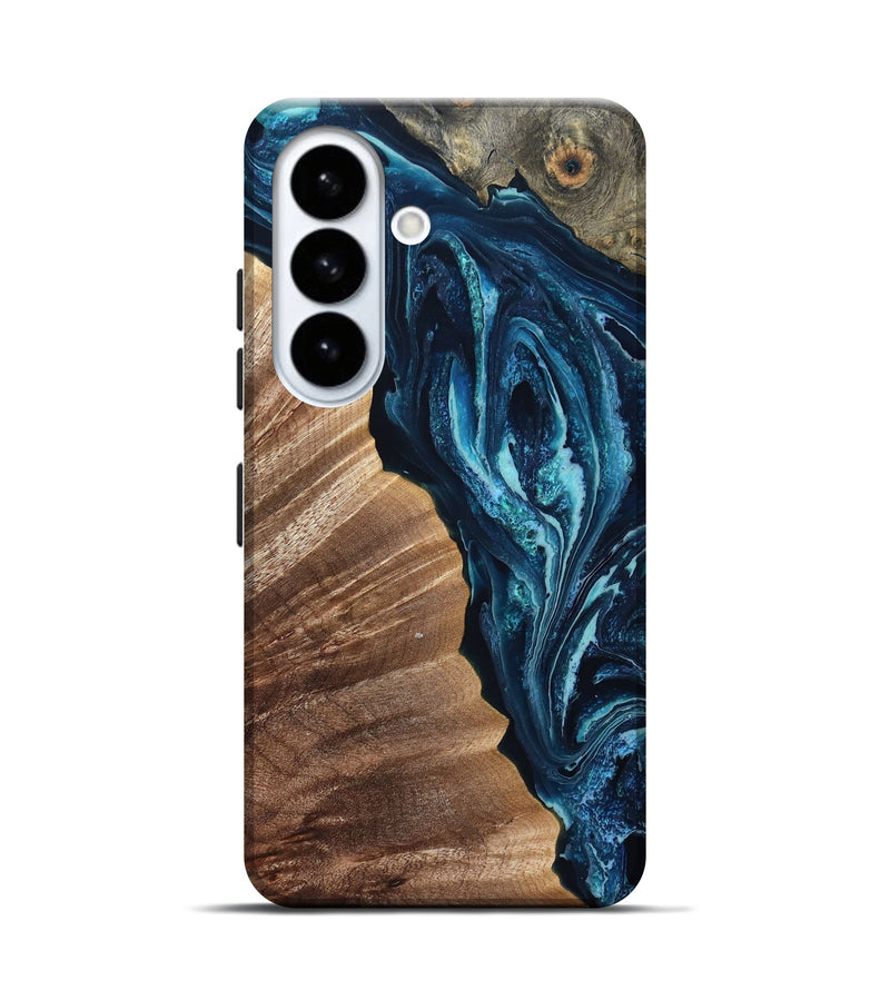 Galaxy S26 Wood Live Edge Phone Case - Aiden (Blue, 832041)