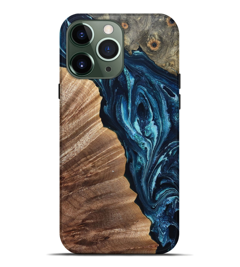 iPhone 13 Pro Max Wood Live Edge Phone Case - Aiden (Blue, 832041)