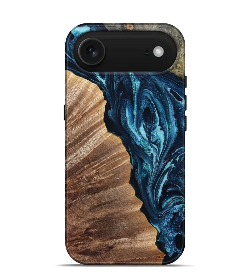 iPhone 17 Air Wood Live Edge Phone Case - Aiden (Blue, 832041)