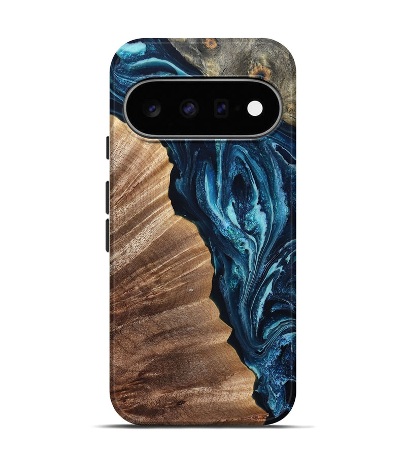 Pixel 11 Pro Wood Live Edge Phone Case - Aiden (Blue, 832041)