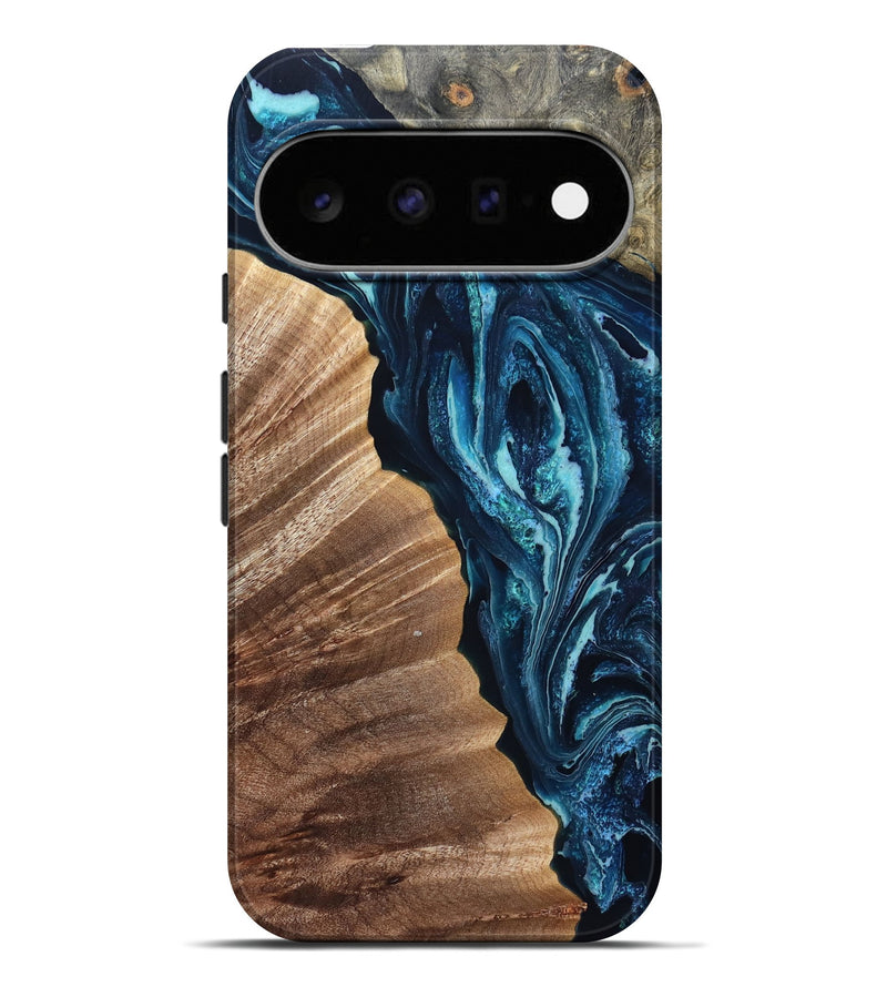 Pixel 11 Pro XL Wood Live Edge Phone Case - Aiden (Blue, 832041)