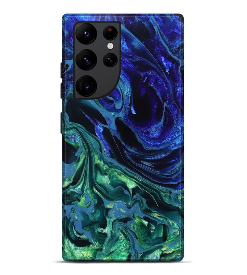 Galaxy S22 Ultra ResinArt Live Edge Phone Case - Stone (Blue, 832042)